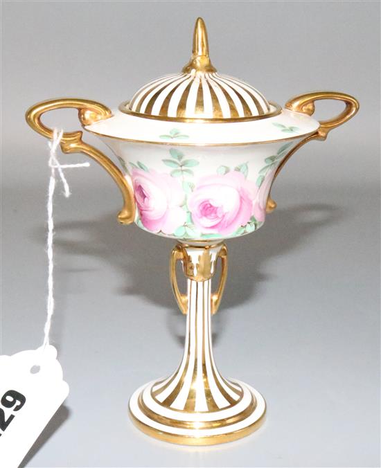 A Minton pedestal jar and cover